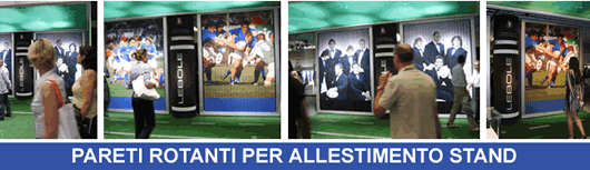 pareti rotanti per allestimenti punti vendita