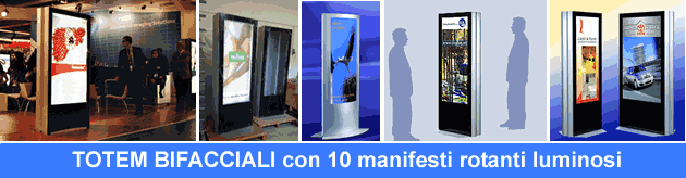 totem luminosi pubblicit&agrave; rotante