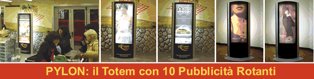 totem pubblicità bifacciale rotante per showw room, centri commerciali, negozi