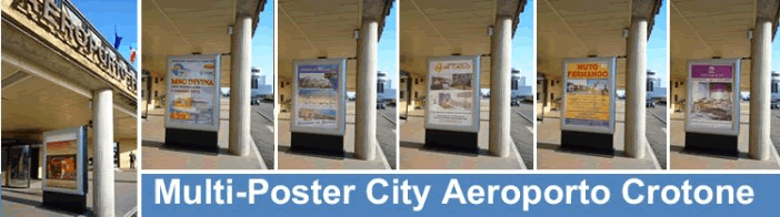 totem luminosi outdoor per pubblicit&agrave; bifacciale aeroporti