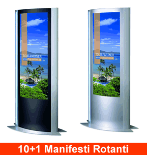 totem pylon 10+1 pubblicit&agrave; luminose per centri commerciali e punti vendita